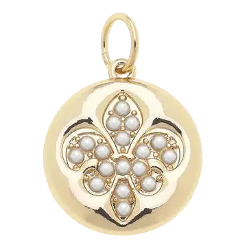 Pearl Studded Fleur De Lis