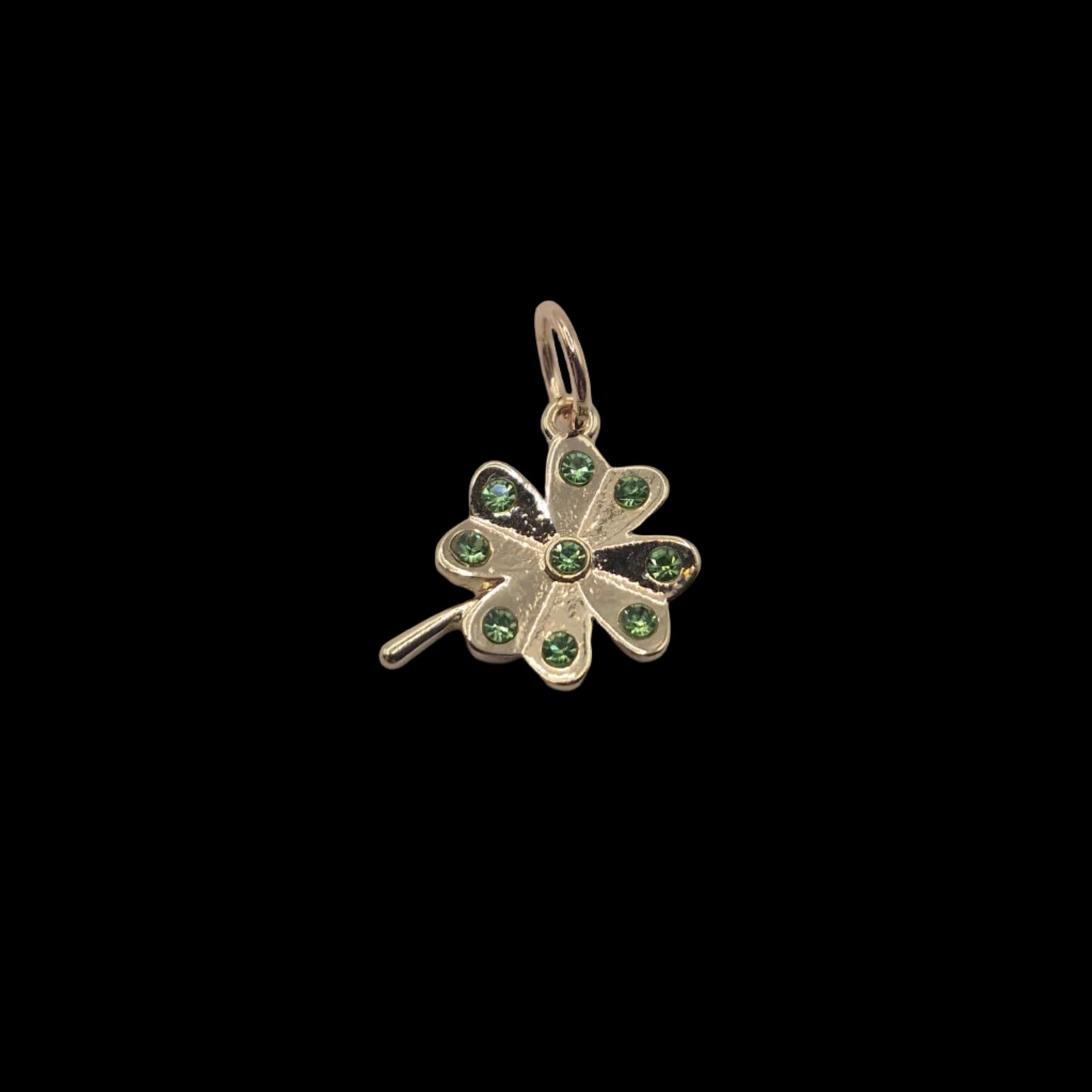 Gold Gemstone Clover Charm