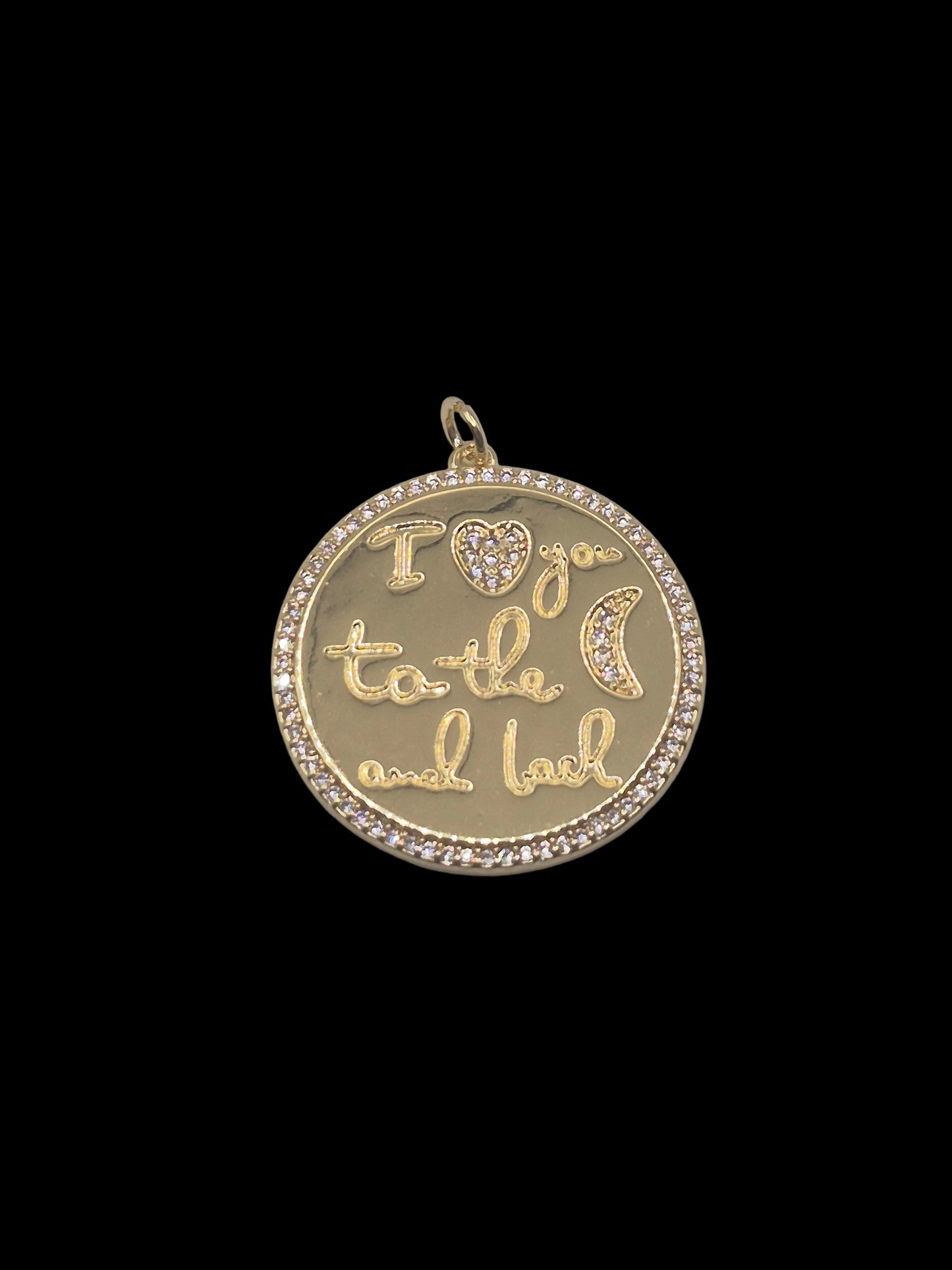Moon and Back Gold Pendant