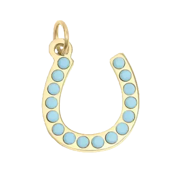 Gold Turquoise Gem Horseshoe