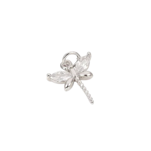 Silver Dragonfly Charm