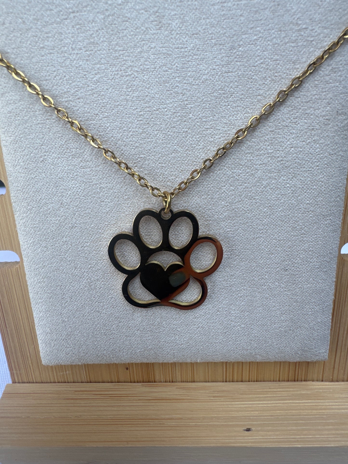 Engraveable Large Paw Print Necklace