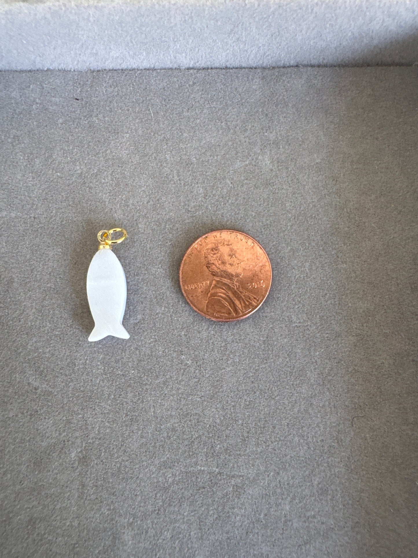 White Peraly Fish Charm