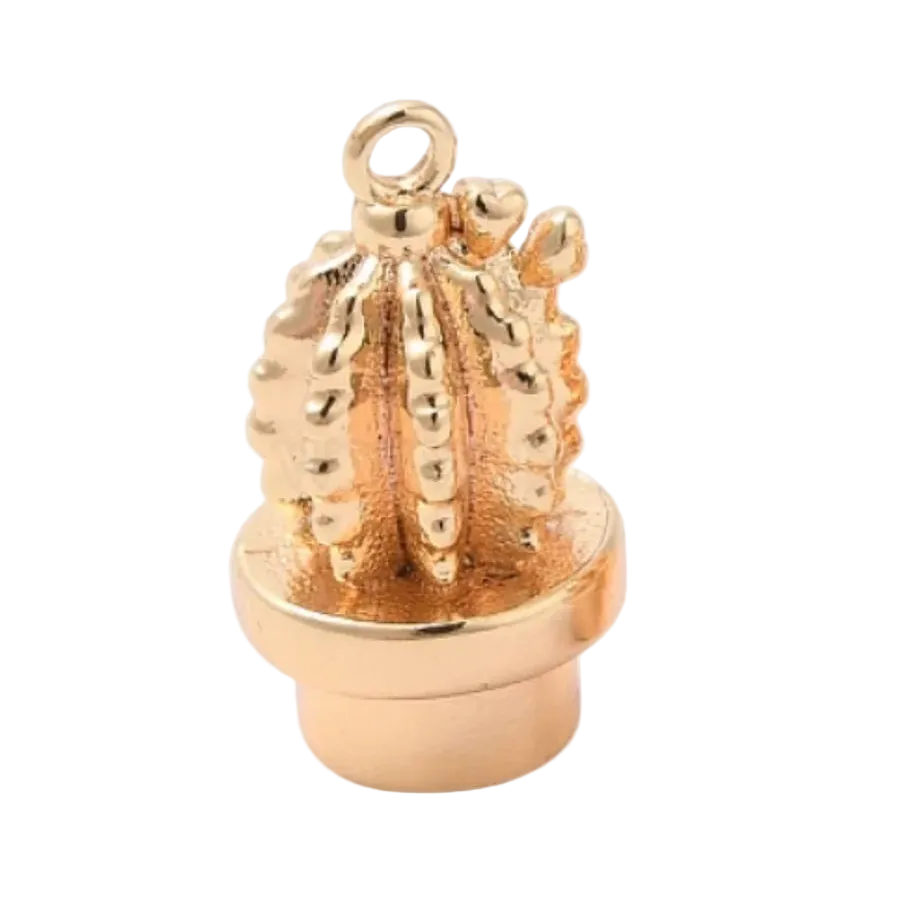 Gold Potted Plant Charm