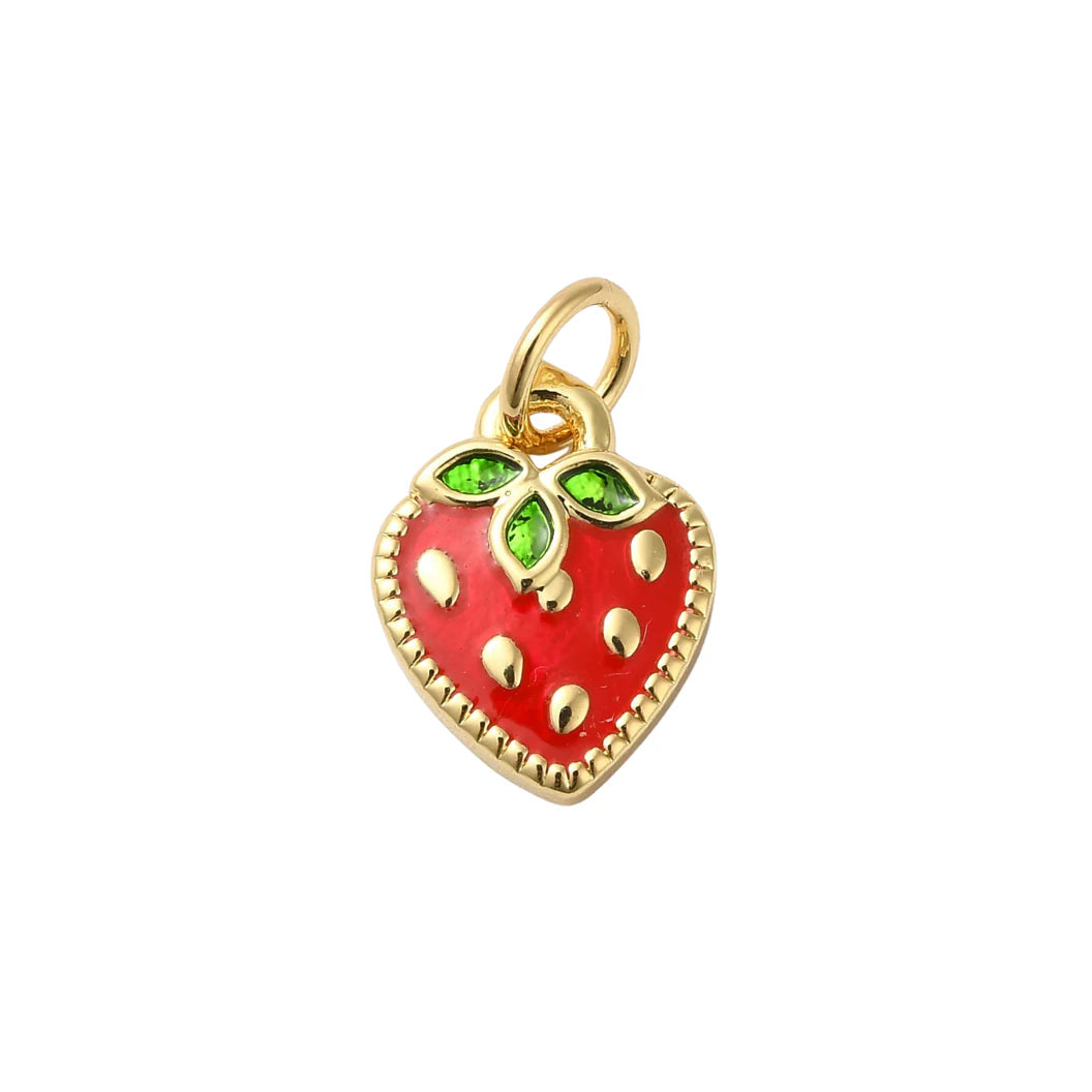 Gold Juicy Jewl Strawberry Charm