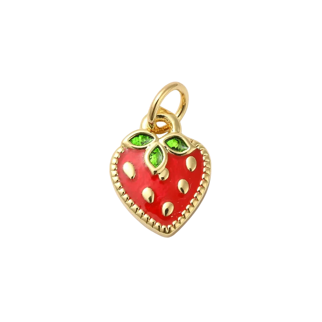Gold Juicy Jewl Strawberry Charm