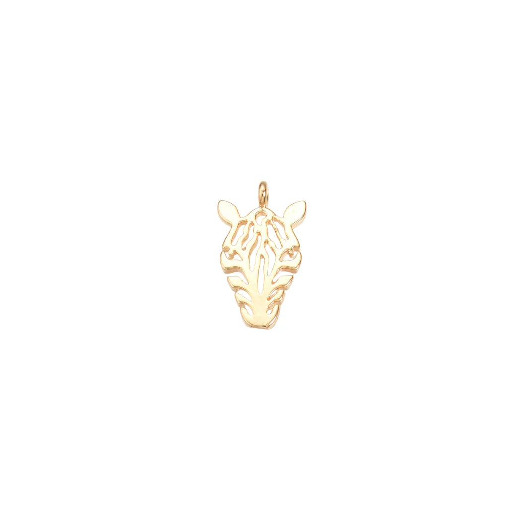 Gold Racing Stripes Zebra Charm