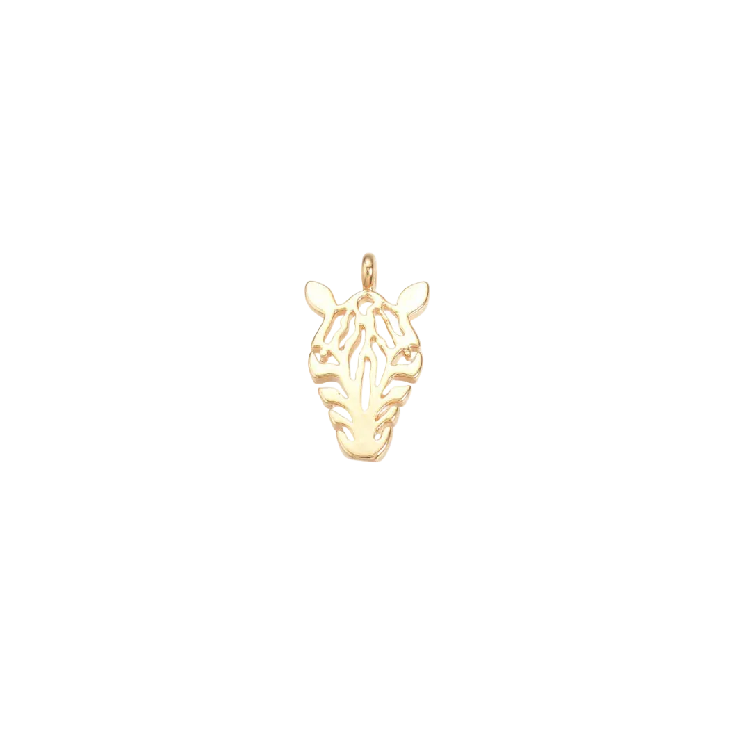 Gold Racing Stripes Zebra Charm