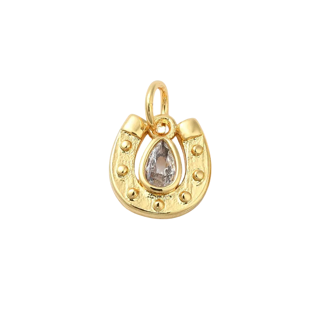 Gold Diamond in the Hoof Charm