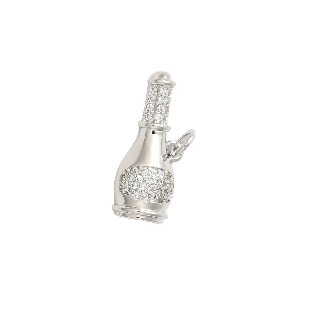 Silver Champange Bottle Charm