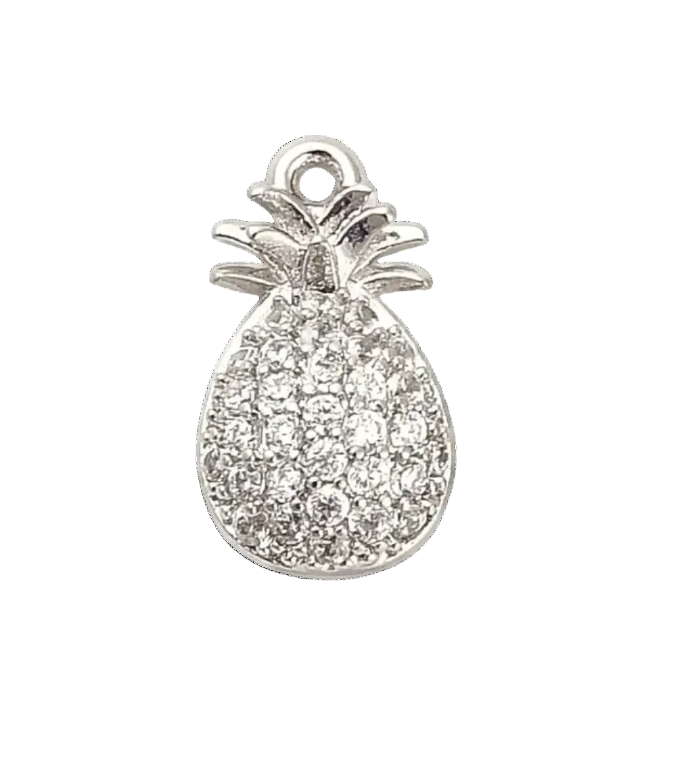 Silver Pineapple Party Charm