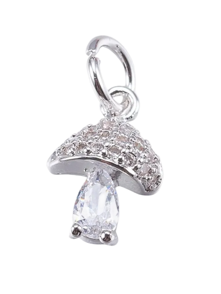 Silver Fancy Fungi Charm