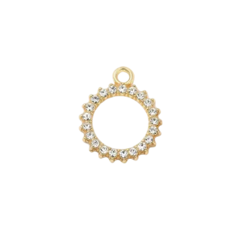 Gold Crystal Ring Charm