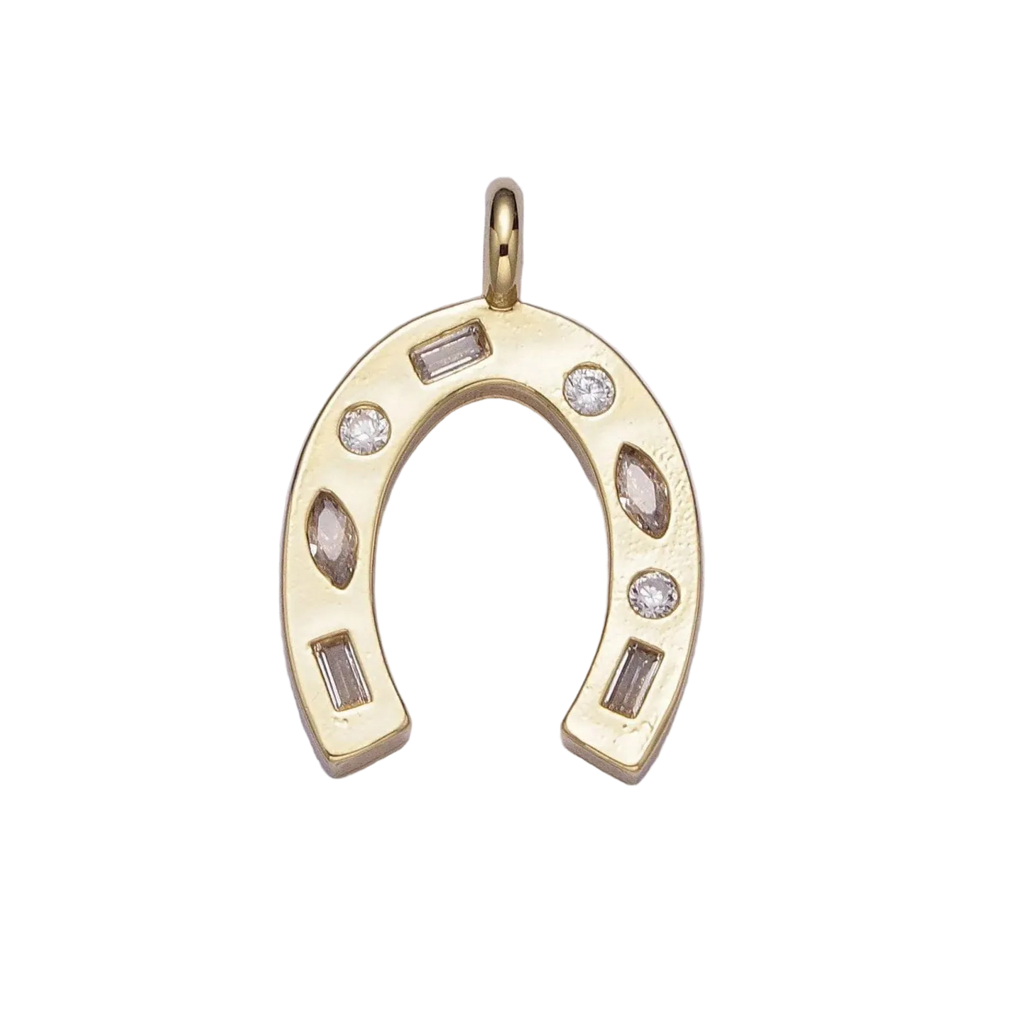 Gold Plated Horseshoe with Neutral Gems