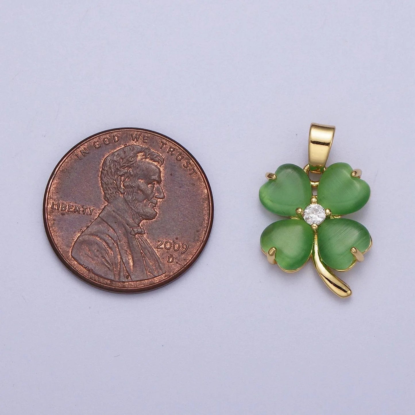 Gold Jeweled Four Leaf Clover