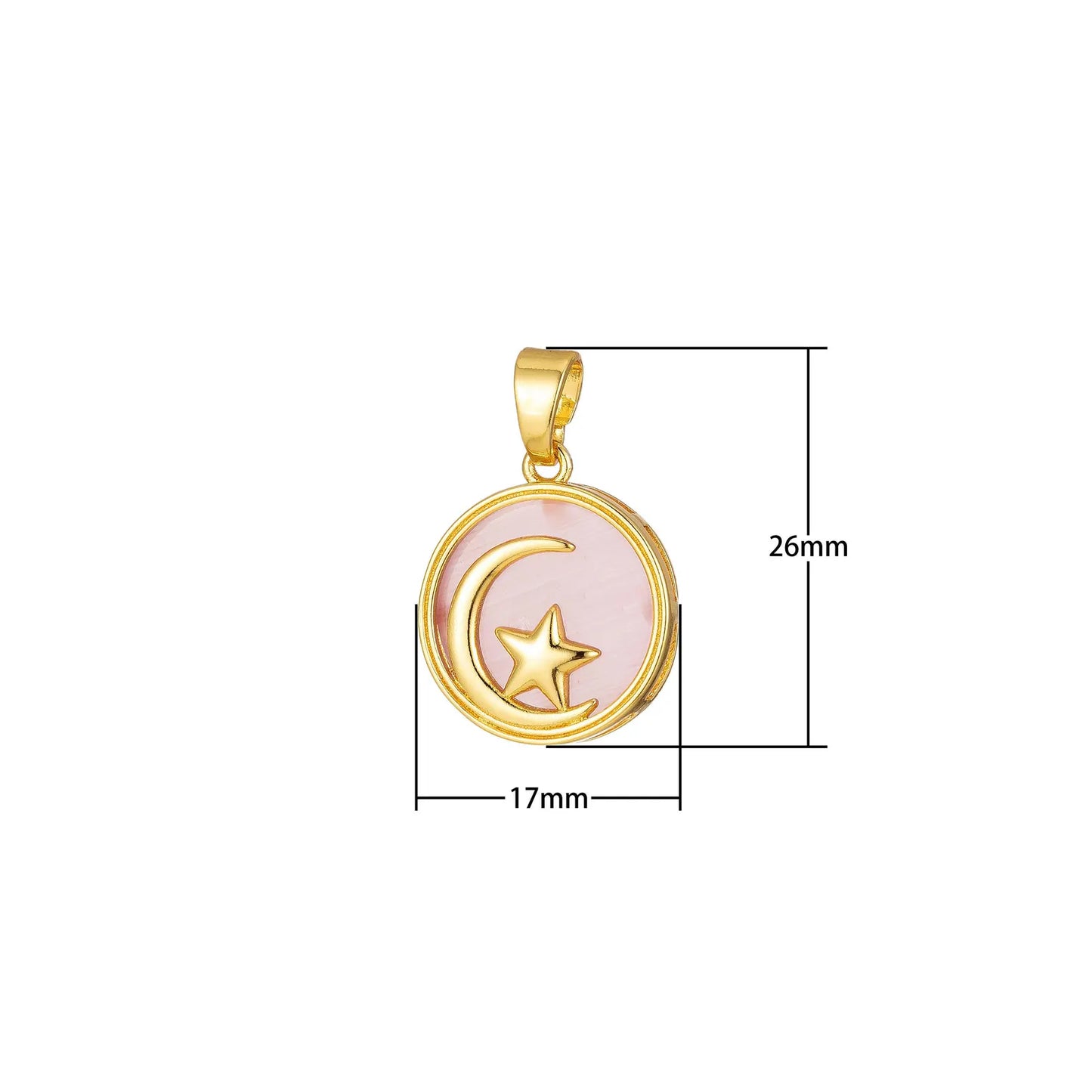 Gold Moon and Star Pendent