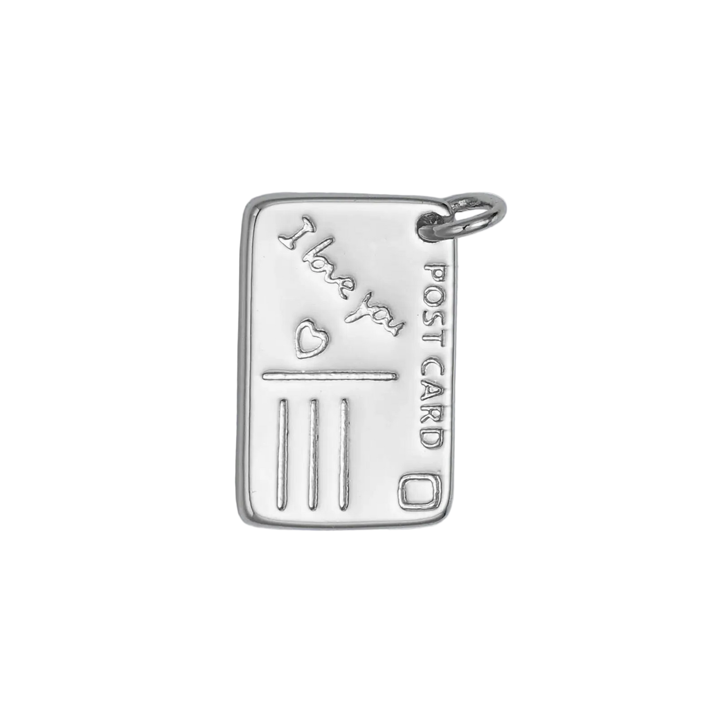 Silver Post Card Charm