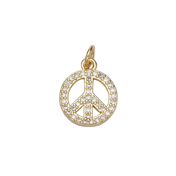 Gold Peace Sign Charm