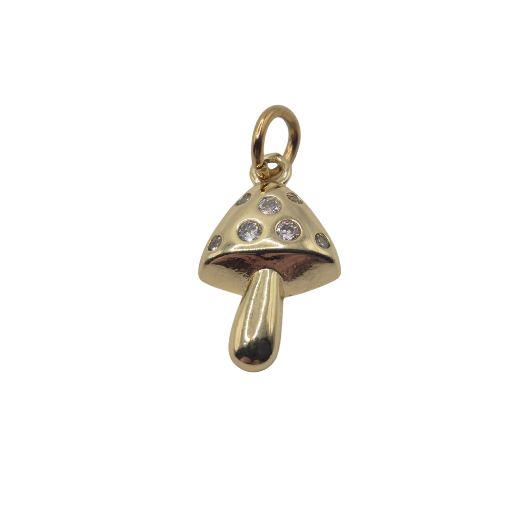 Gold Mushroom Charm