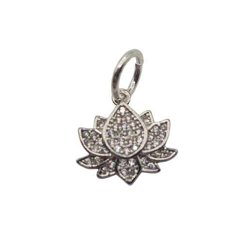 Silver Lotus Charm