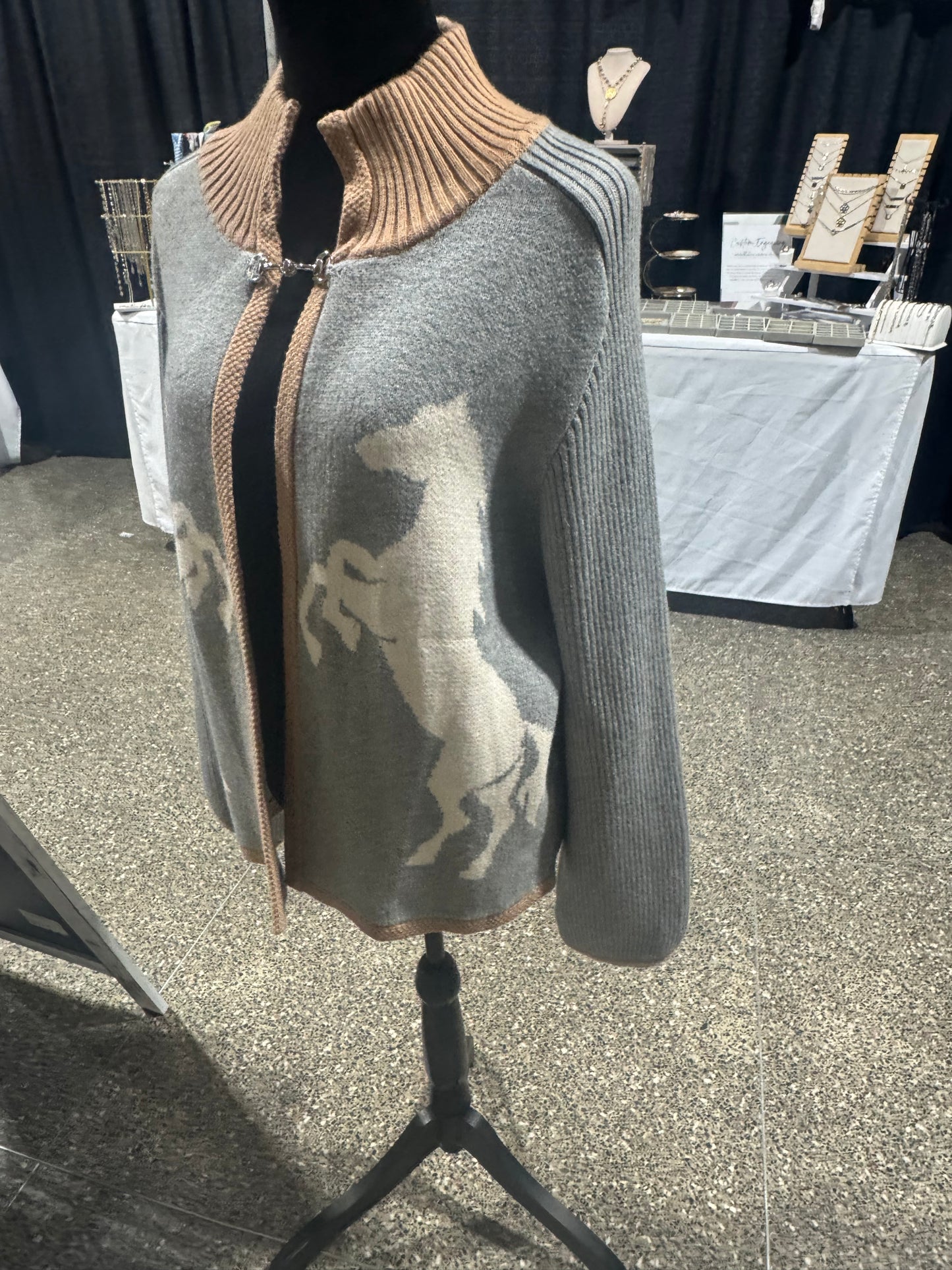 Black/Brown and Grey/Brown Bit Horse Sweater
