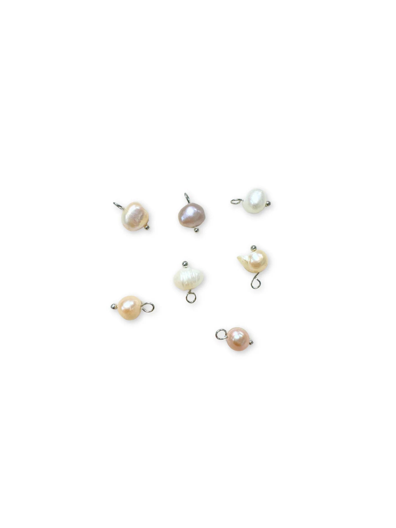 Silver Pearl Charms