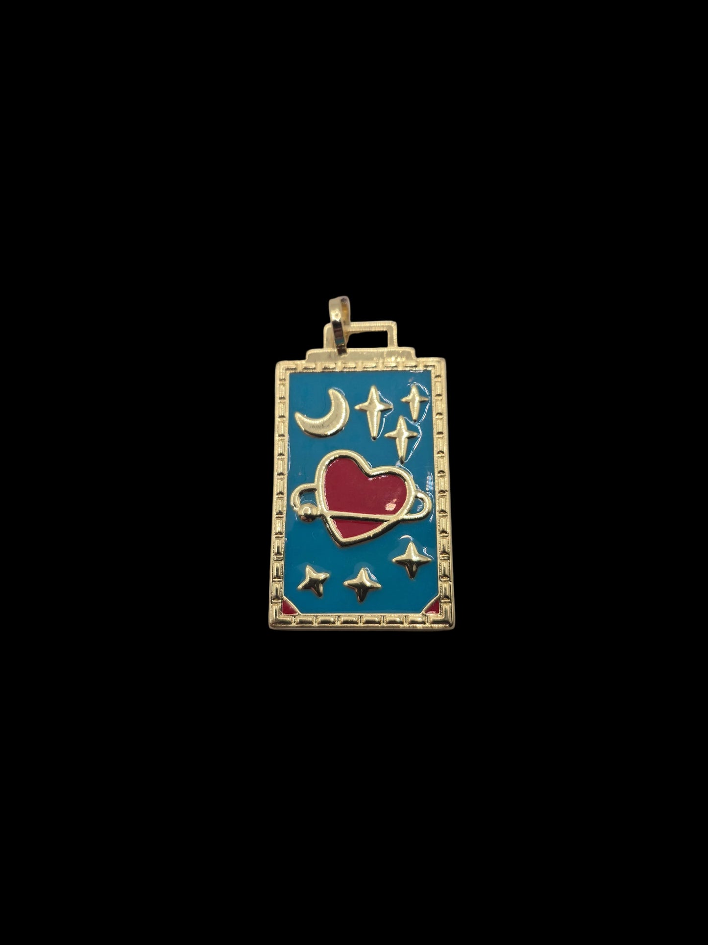 Blue and Gold Heart Pendant