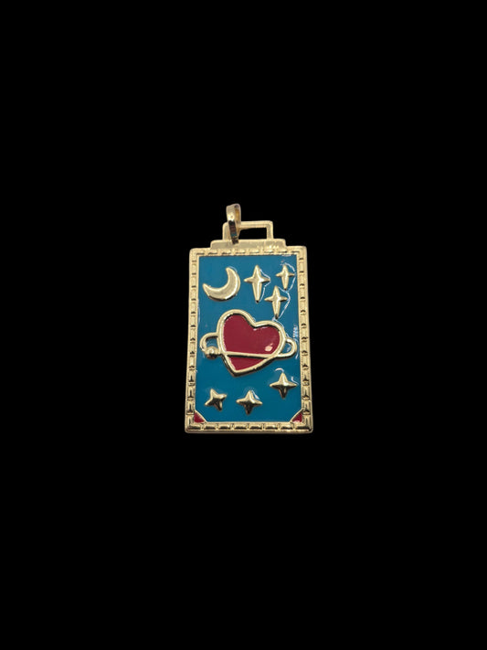Blue and Gold Heart Pendant
