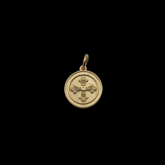 Round Filigree Cross Charm