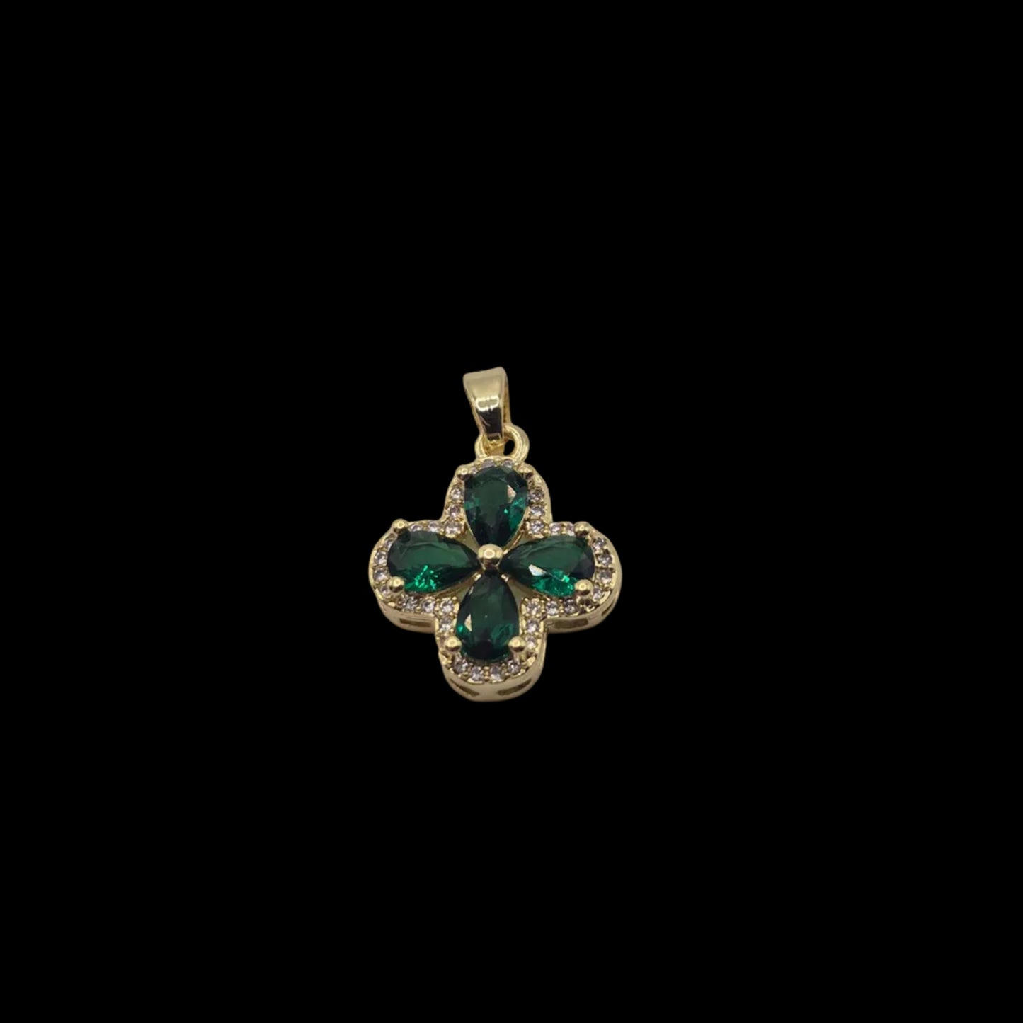 Gold Clear and Green Clovers