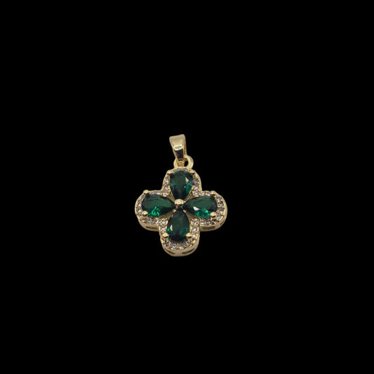 Gold Clear and Green Clovers