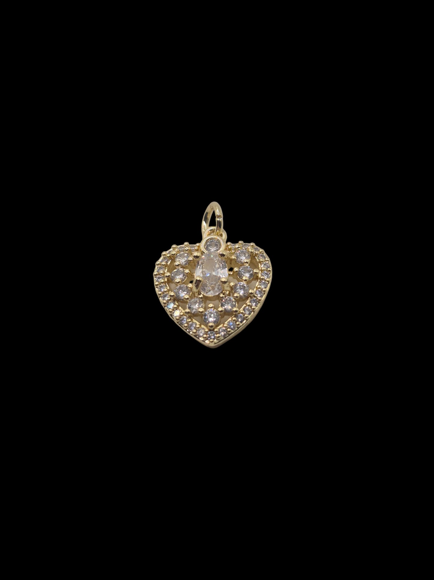 Large Crystal Heart Charm