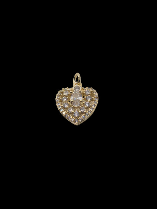 Large Crystal Heart Charm