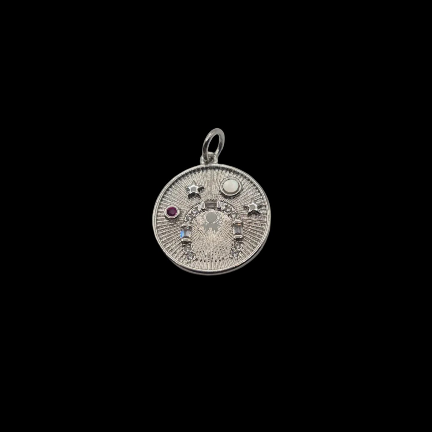 Round Horseshoe and Stars Charm