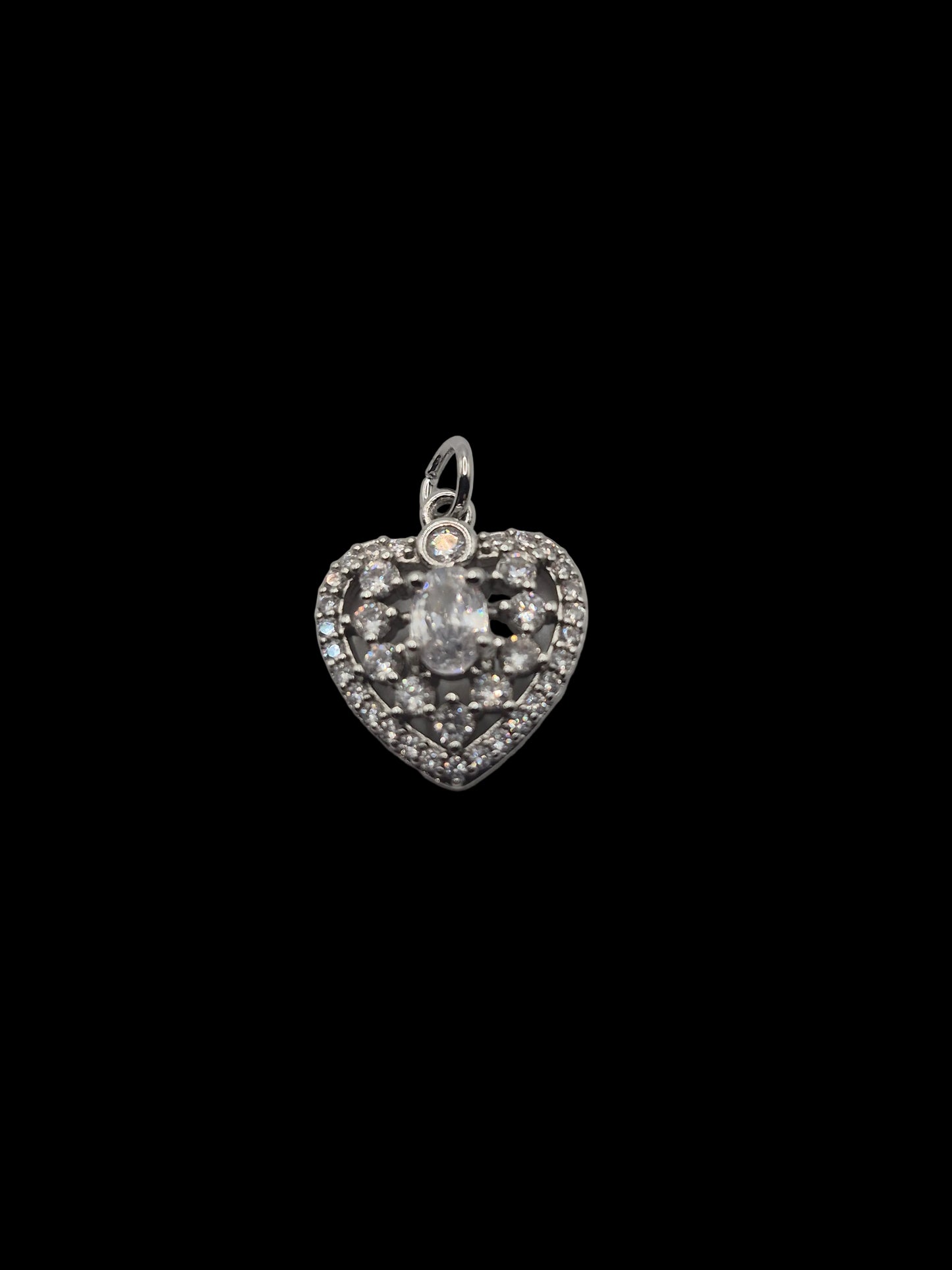 Large Crystal Heart Charm
