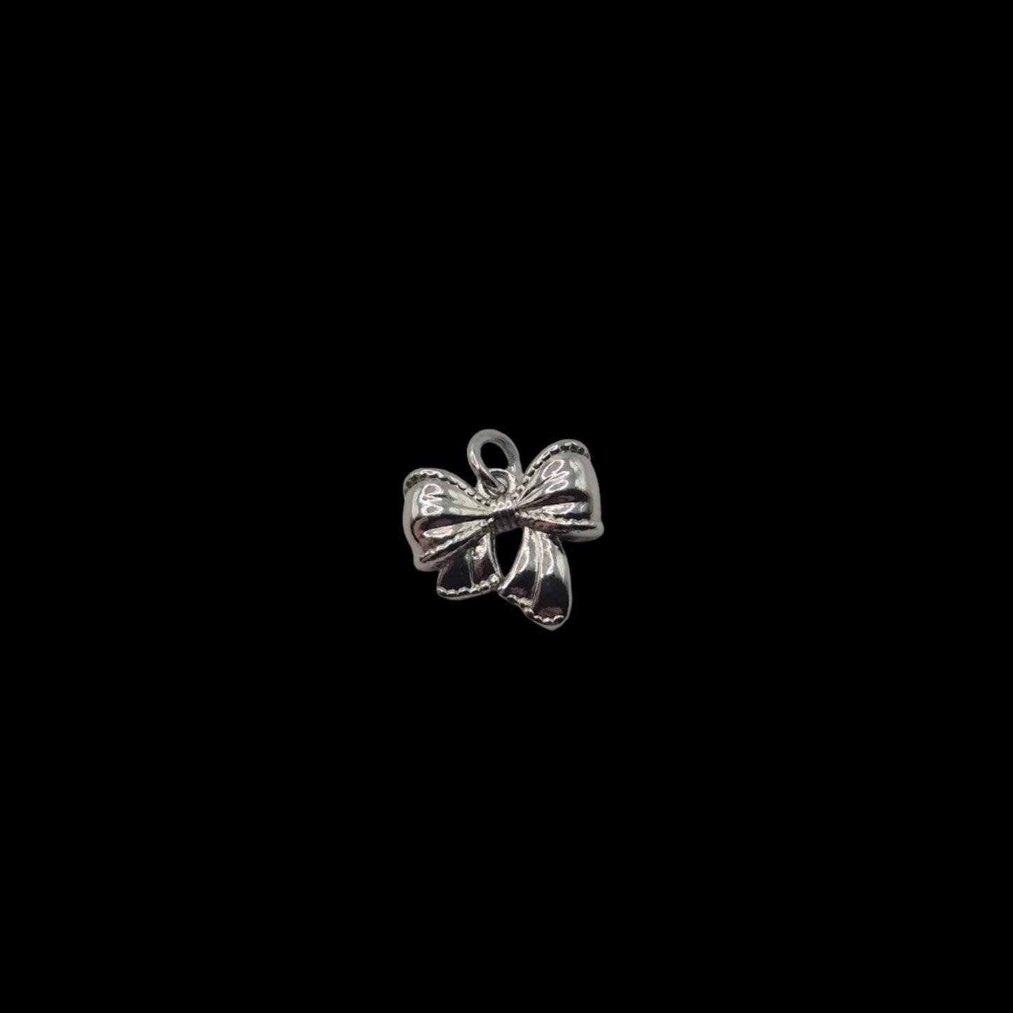 Silver Lacy Bow Charm