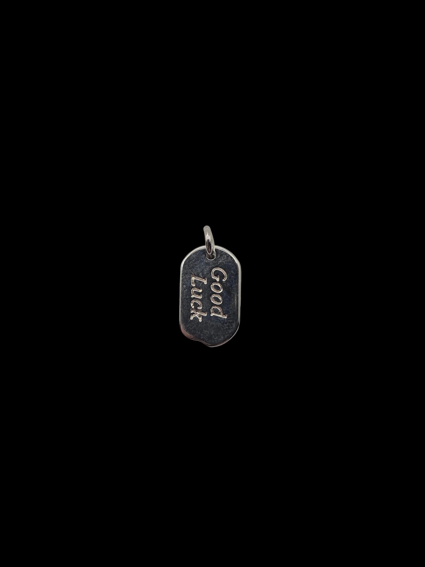 Silver Good Luck Tag Charm