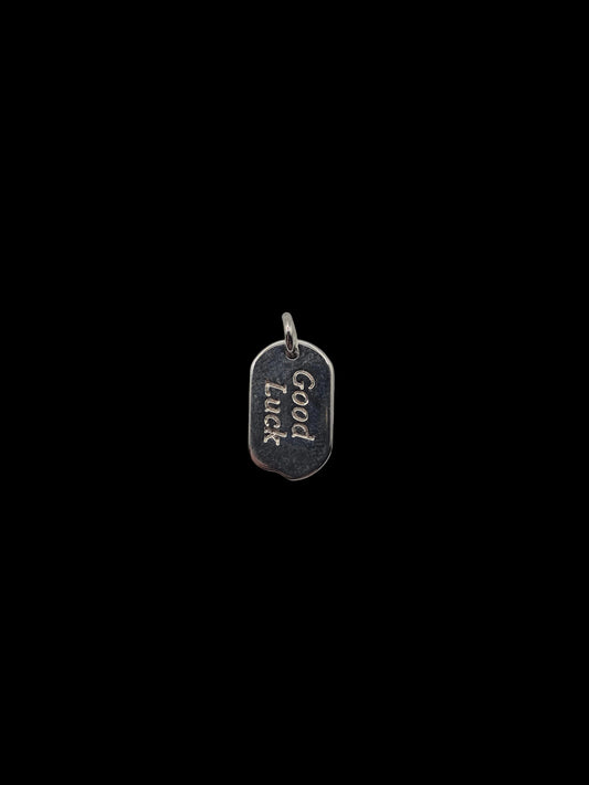 Silver Good Luck Tag Charm