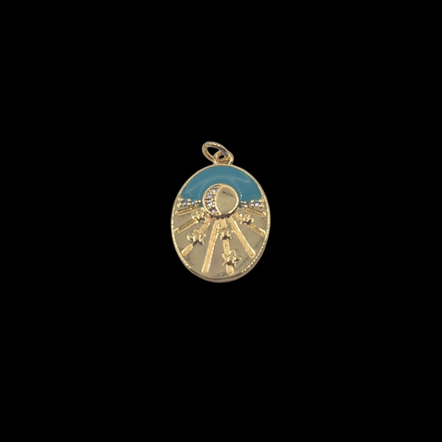 Blue and Gold Sun Rays Charm