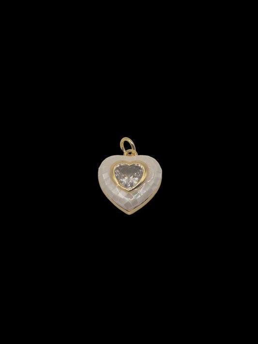 Pearl Heart Charm