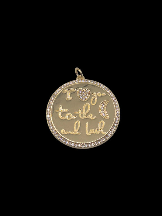 Moon and Back Gold Pendant