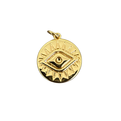 Gold Evil Eye Coin Charm