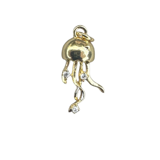 Tiny Gold Jellyfish Charm