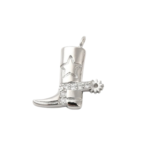 Silver Cowgirl Boot Charm