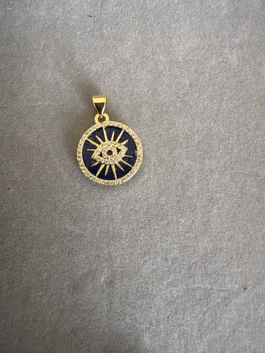 Cobalt Blue Evil Eye Pendant