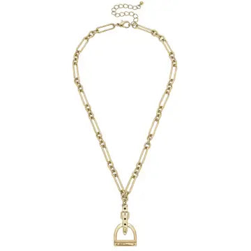 Gold Stirrup Necklace