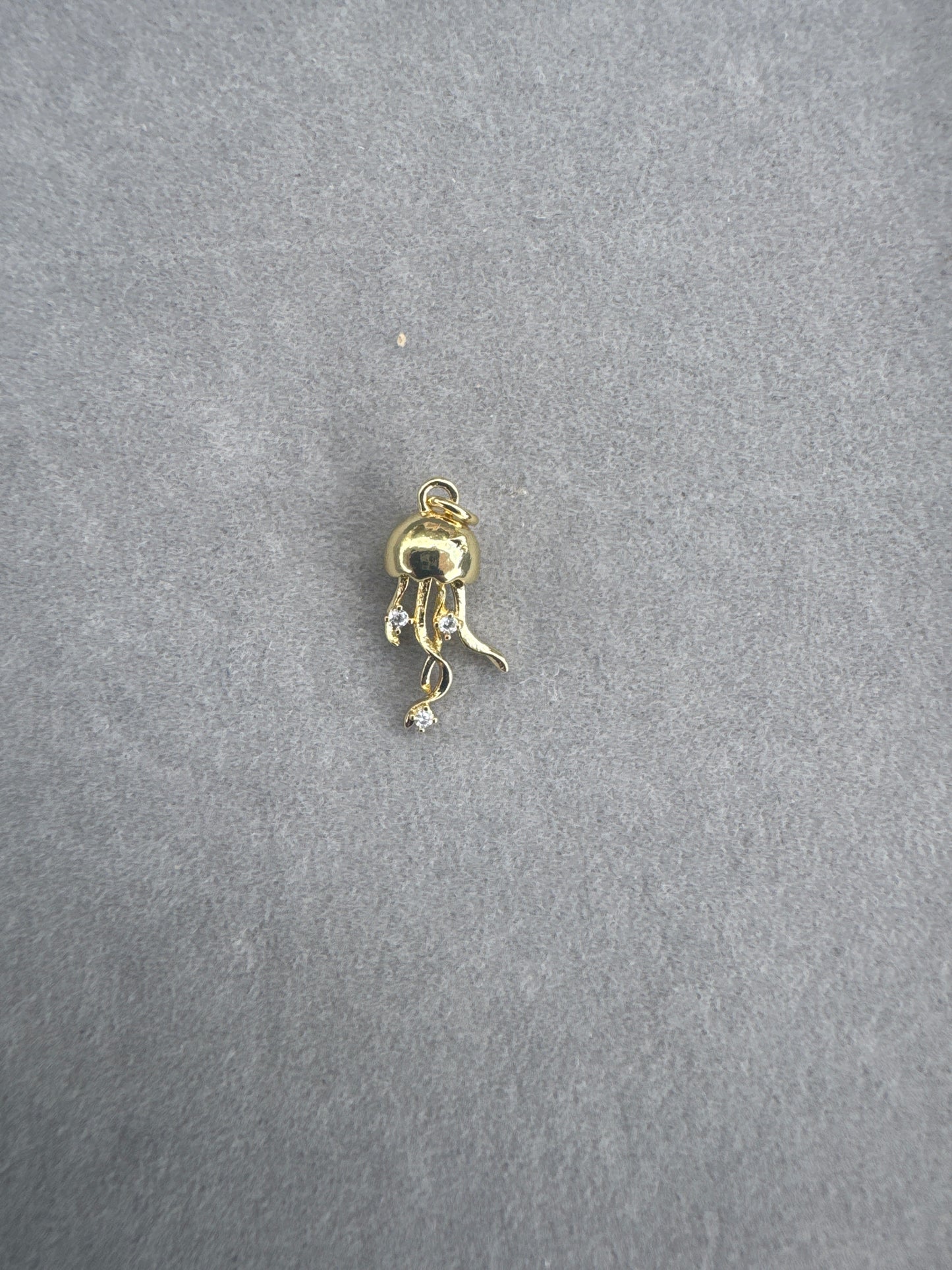 Tiny Gold Jellyfish Charm