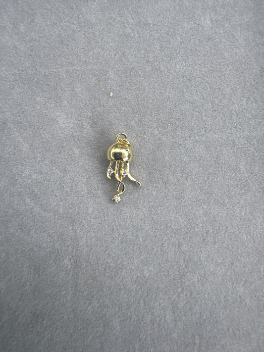 Tiny Gold Jellyfish Charm