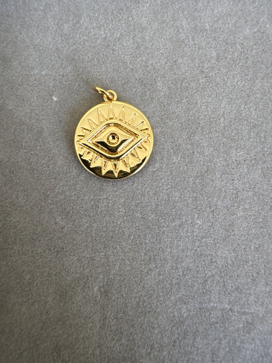 Gold Evil Eye Coin Charm