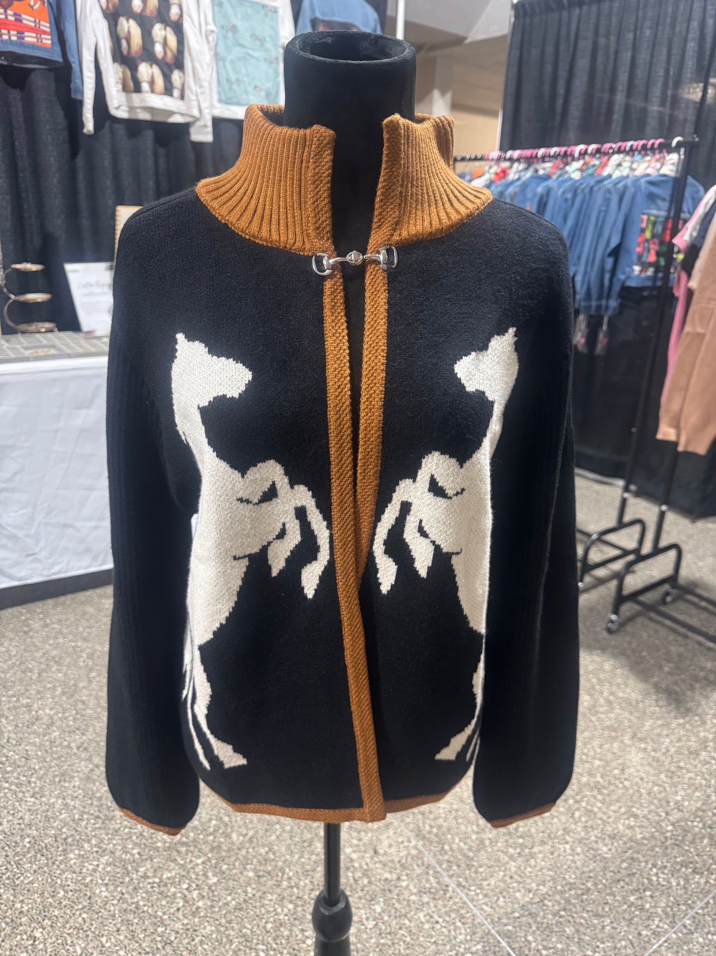Black/Brown and Grey/Brown Bit Horse Sweater